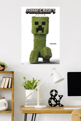 Vista 2 de A Minecraft Movie - Póster de pared de la serie Creeper, 34 pulgadas de largo x 22.4 pulgadas de ancho, versión sin marco