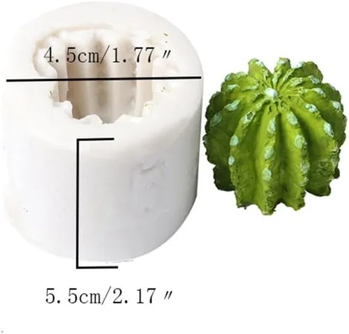 Vista 3 de Molde de silicona de cactus, molde de resina, molde de vela de cactus 3D de silicona para velas perfumadas, jabones, cera, fundición de resina