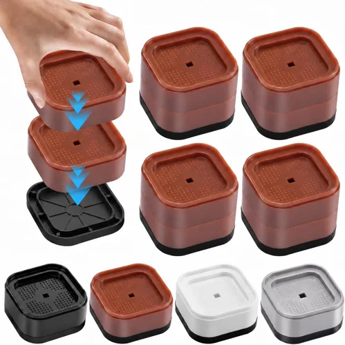 Vista 8 de Elevadores de muebles resistentes de 2 pulgadas, elevadores de cama 2 Pulgadas - Paquete de 4 Negro