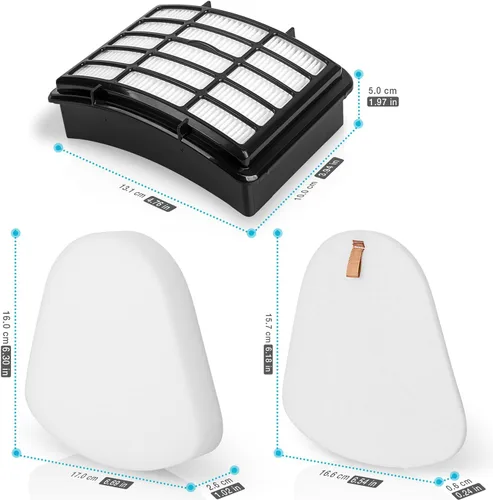 Vista 7 de Filtro de repuesto NV360 para Shark Navigator Lift Away Vacuum ZU503AMZ, NV350, NV351, NV352, NV355, NV356E, NV357, NV360, NV370, UV550, 1 HEPA + 2