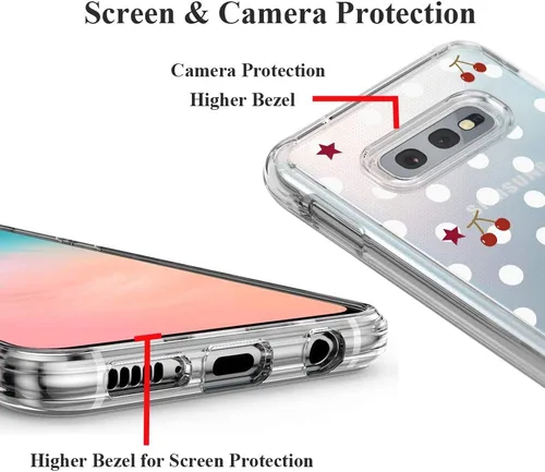 Vista 40 de Unov Funda para Galaxy S10, transparente con diseño en relieve, flor Flor estética