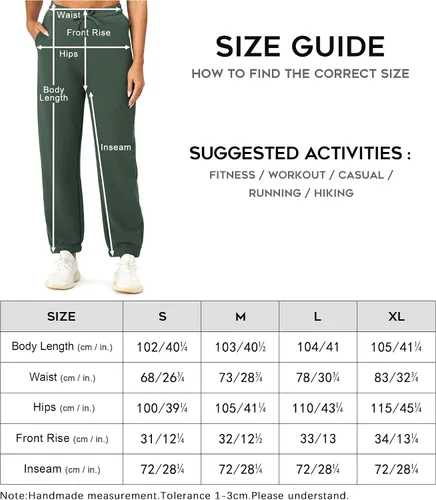 Vista 6 de icyzone Pantalones deportivos de forro polar para mujer, pantalones deportivos con bolsillos, pantalones gruesos para descansar