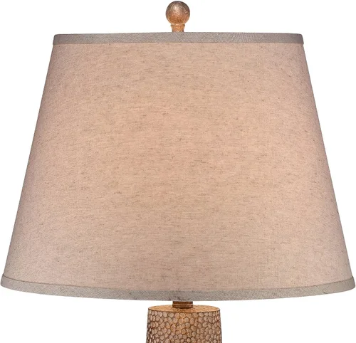 Vista 7 de Franklin Iron Works Bentley - Juego de 2 lámparas de mesa rústicas de 29 pulgadas de alto con diseño de hojas marrones martilladas de metal blanco