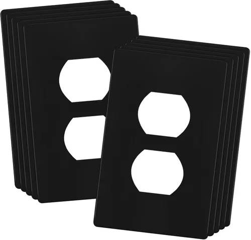 Vista 67 de ENERLITES Placa de pared dúplex para tomacorriente para receptáculos, cubierta de toma de corriente eléctrica jumbo, acabado brillante, de gran Negro
