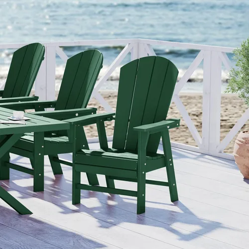 Vista 49 de WestinTrends Malibu Outdoor Patio HDPE Adirondack Silla de comedor para patio, color negro