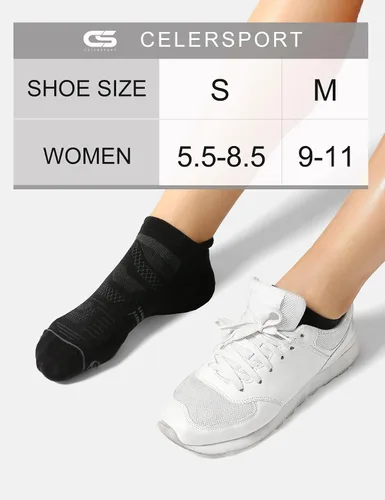 Vista 2 de CS CELERSPORT Paquete de 6 calcetines deportivos acolchados de corte bajo para mujer