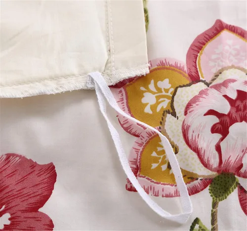 Vista 3 de ABREEZE Juego de funda de edredón tamaño individual con cierre de botón, 100% algodón egipcio, juego de ropa de cama floral de granja, color rosa, 3