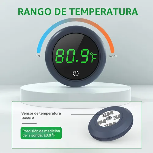 Vista 3 de Termómetro digital para tanque de peces PAIZOO con pantalla LED precisa de ±0.9°F, termómetro de acuario para medición de temperatura adecuado