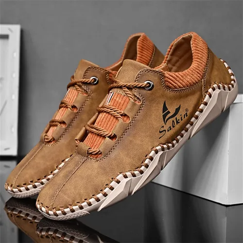 Vista 4 de Zapatos casuales para hombre, zapatos de cuero Oxford, zapatos de trabajo para hombre