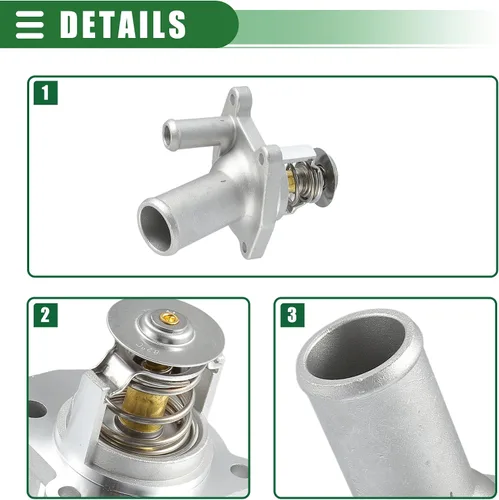 Vista 4 de Motoforti Termostato de salida de agua, conjunto de carcasa del termostato del refrigerante del motor, para Chevrolet Epica 2004-2006, metal