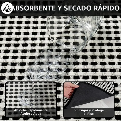 Vista 5 de YDKGL Alfombras de cocina antideslizantes y lavables, color negro, 17 x 30