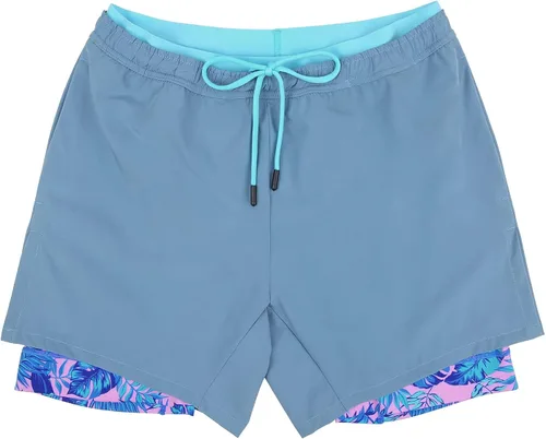 Vista 6 de LRD Pantalones cortos de entrenamiento para hombre con forro de compresión de 5 pulgadas de entrepierna