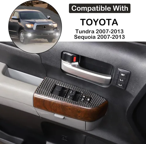 Vista 2 de Aunginsy Adhesivo para panel de botón de elevación de ventana de puerta de automóvil compatible con Toyota Tundra/Sequoia 2007-2013 puertas