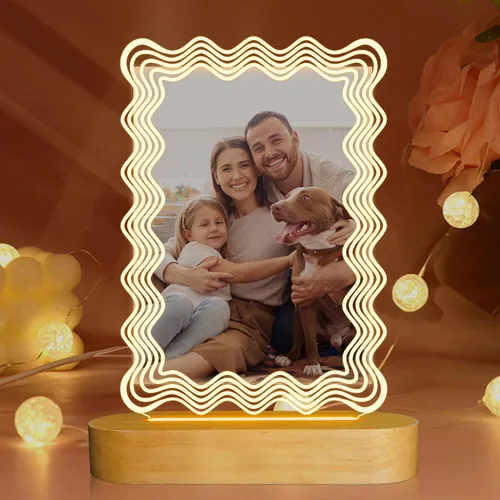 Vista 9 de Attivolife Marco de fotos personalizado de bautismo, marco de fotos iluminado con luz nocturna personalizada para bebé, regalos cristianos