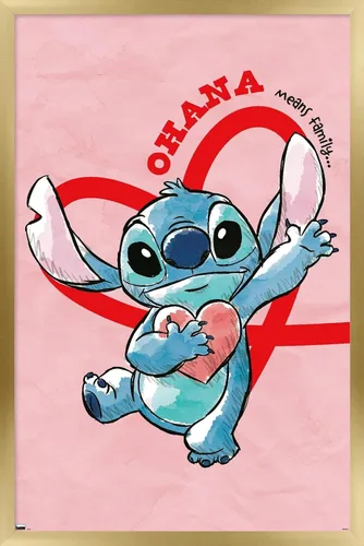 Vista 14 de Trends International Disney Lilo and Stitch - Póster de pared de corazones, 22.4 pulgadas de largo x 14.7 pulgadas, versión enmarcada en madera