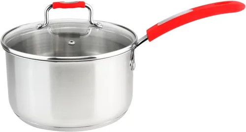 Vista 16 de Millvado Sartén de acero inoxidable de 1.7 cuartos de galón con tapa de vidrio transparente y marcas de medición permanentes, olla de ebullición