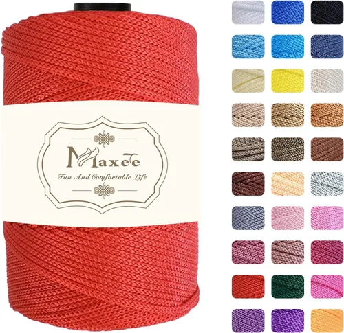 Vista 16 de Cordón de macramé de poliéster de alta calidad de 0.118 in × 218 yardas, 0.118 in, 100% polipropileno, ideal para ganchillo, ganchos de pared