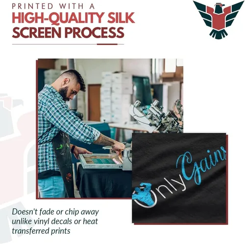 Vista 3 de Only Gains Camiseta divertida de regalo de fitness para chicos