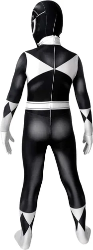 Vista 5 de CEMDER Disfraz de superhéroe negro Zentai con máscara separada, disfraz de Halloween