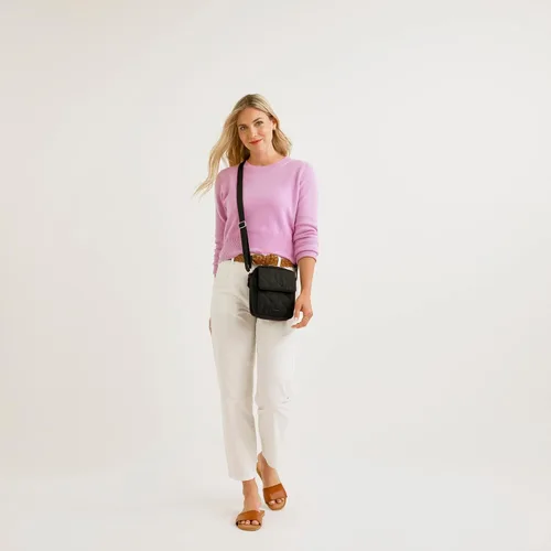 Vista 5 de Vera Bradley Bolso cruzado pequeño de sarga de rendimiento para mujer