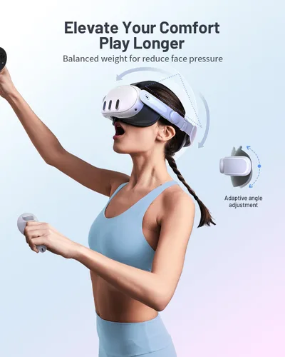 Vista 4 de Zybervr Head Strap for Meta Quest 3, Comfort Elite Strap for Oculus Quest 3 Accessories, Adjustable Lightweight VR Headset Strap Replacement