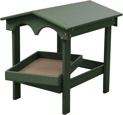 Vista 12 de DutchCrafters Comedero grande de plástico de polietileno con plataforma elevada cubierta con bandeja de semillas extraíble para pájaros silvestres