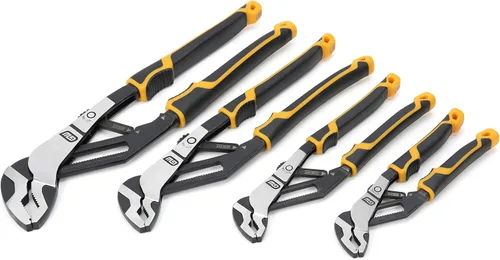 Vista 13 de GEARWRENCH Juego de alicates de mandíbula recta de lengüeta y ranura de material dual PITBULL K9 de 8", 10" y 12" - 82205CAZ