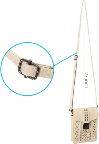 Vista 4 de INICAT Bolso cruzado pequeño con bloqueo RFID para mujer, cartera integrada para teléfono celular