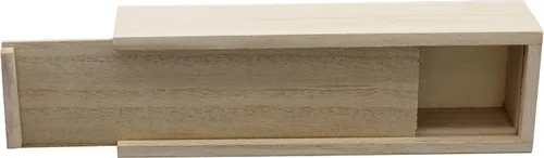 Vista 2 de Creative Hobbies Lápiz de madera sin terminar, bolígrafo, escondite, caja de almacenamiento de baratijas con tapa deslizante