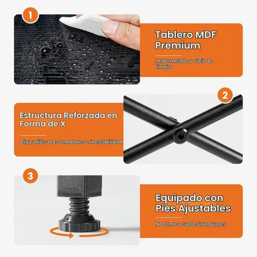 Vista 5 de Sweetcrispy - Escritorio para computadora y juegos con 8 cajones de almacenamiento de tela, escritorio de 47 pulgadas para oficina en casa