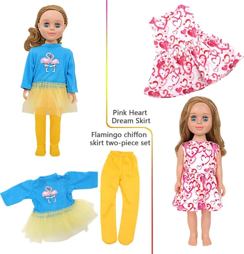 Vista 4 de MSYO 10 piezas de ropa de muñeca, ropa de muñeca de 18 pulgadas, ropa de muñeca de bebé, para muñecas de 16 a 18 pulgadas, vestidos de encaje