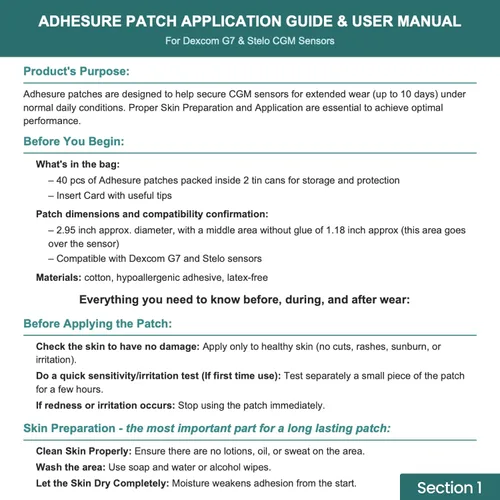 Vista 8 de Parches adhesivos para Dexcom G7 y Stelo CGM - Parches impermeables y resistentes al sudor - Parches para protección continua del sensor de monitor