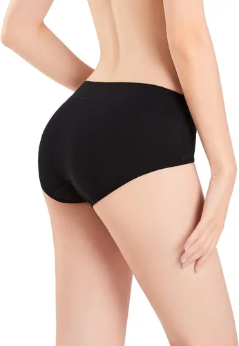 Vista 3 de INNERSY Ropa interior de algodón elástico para niñas adolescentes, calzones cómodos de tiro medio, paquete de 6