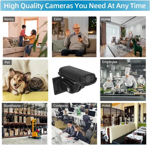 Vista 9 de HUOMU - Cámaras de seguridad ocultas, mini cámara espía de visión remota con Wi-Fi, inalámbrica, 1080P HD, para interiores y exteriores, grabadora