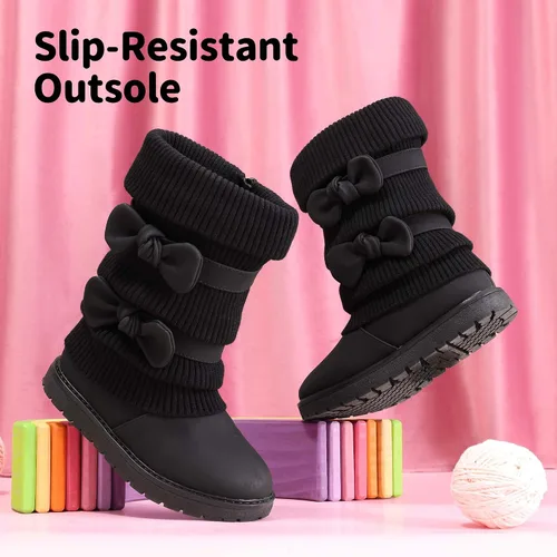 Vista 2 de DREAM PAIRS - Botas de nieve para niña, con forro de piel sintética, a media pierna, para invierno