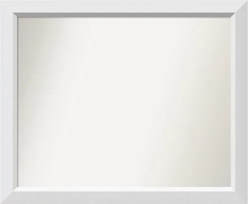 Vista 174 de Amanti Art Espejo de baño blanco para sobre el fregadero, 24 x 26 pulgadas, espejo rectangular blanco y blanco, marco de madera contemporáneo