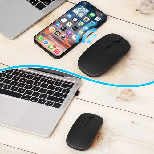 Vista 7 de UrbanX Ratón recargable Bluetooth para portátil Dell Inspiron 3000, mouse inalámbrico Bluetooth diseñado para portátilPCMaciPad