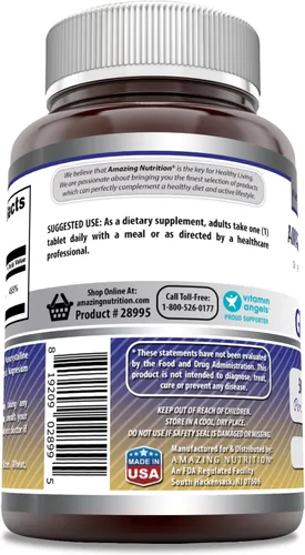 Vista 3 de Amazing Formulas Suplemento de gluconato de zinc 50 mg por porción Tabletas Sin OMG Sin gluten Fabricado en Estados Unidos (120 unidades)