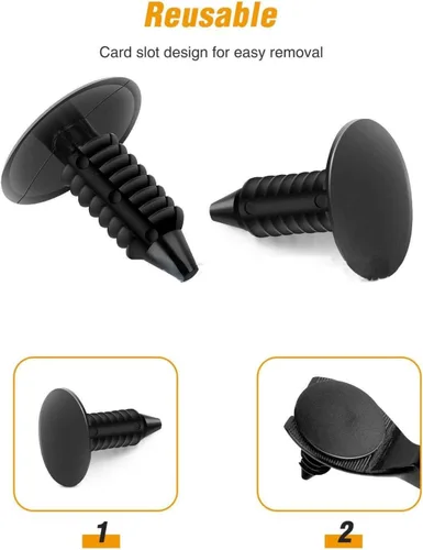 Vista 6 de Yosoo Universal Car 0.295 in agujero plástico puerta remache sujetador push clip negro 100pcs