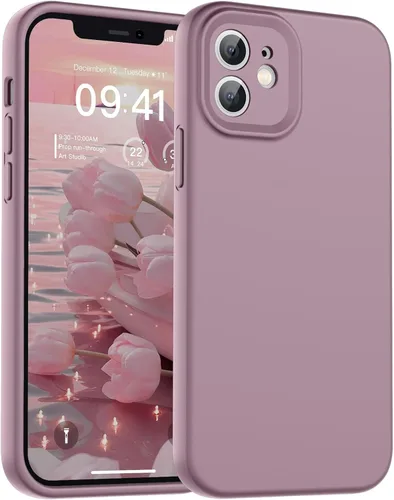 Vista 79 de SUPFINE - Funda diseñada para iPhone 12, silicona líquida premium con [forro de microfibra suave antiarañazos][protección de cámara mejorada], funda