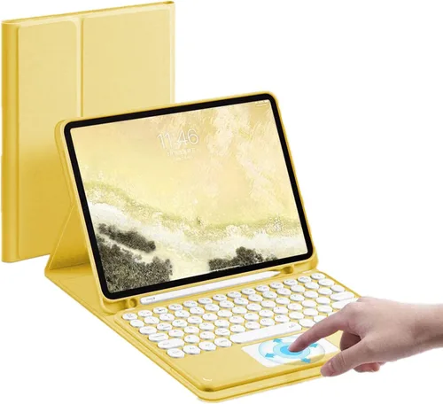 Vista 23 de Funda con teclado para iPad Air2 - Touchpad, magnético, Bluetooth desmontable, funda inteligente delgada para iPad 5ª/6ª generación de 9.7 pulgadas