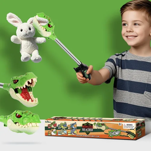 Vista 6 de DINOBROS Juguetes de dinosaurio para niños de 3 años en adelante Jurásico Dinosaurios T-Rex Grabber Toy Claw Robot Hand Snapper Dino Chomper Monster