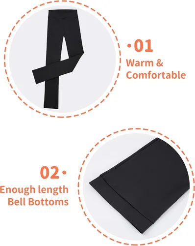 Vista 3 de Pantalones de patinaje sobre hielo para niñas, leggings negros de cintura alta, suaves, sin costuras, cálidos, para niños, adolescentes, competición