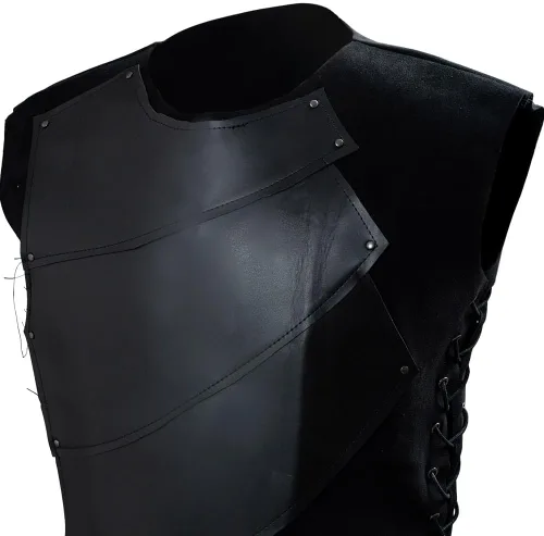 Vista 6 de Chaleco victoriano medieval para hombre, chaleco renacentista sin mangas