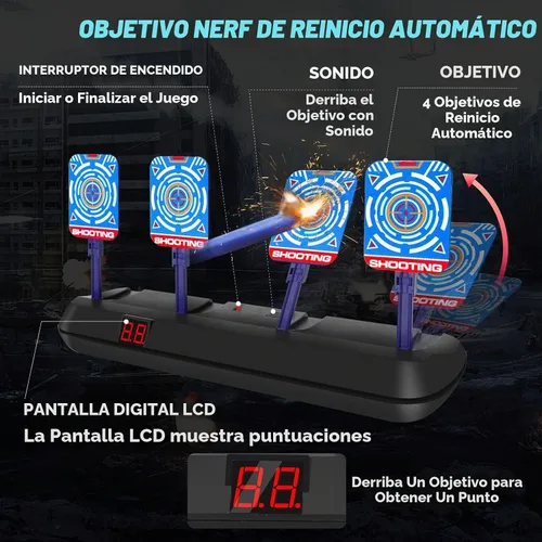 Vista 2 de Lehoo Castle Objetivo de disparo electrónico de reinicio automático para Negro