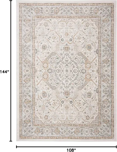 Vista 120 de SAFAVIEH - Colección Isabella, alfombra decorativa - 2'2" x 5', azul y crema, diseño oriental, no desprende pelusa y fácil cuidado, ideal para áreas
