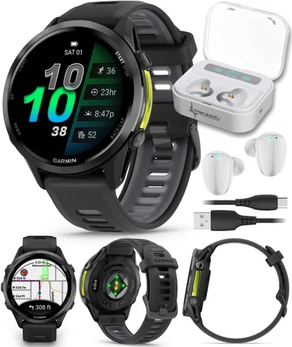 Vista 9 de Garmin Forerunner 955 - Reloj inteligente para correr con GPS y capacidad de carga solar, adaptado a triatletas, batería de larga duración, paquete