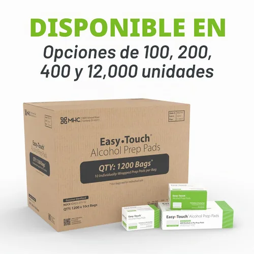 Vista 7 de EasyTouch - Almohadillas de preparación de alcohol esterilizadas con gamma, envueltas individualmente, 10 por paquete, 1200 paquetes