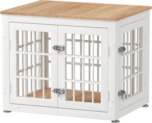 Vista 15 de rehomerance Mueble de jaula de perro resistente de 26 pulgadas para perros pequeños, mesa auxiliar decorativa para casa de mascotas, muebles de Negro