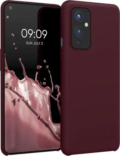Vista 10 de kwmobile Funda compatible con OnePlus 9 (versión EU/NA) - Funda de silicona TPU con acabado suave - Rosa neón